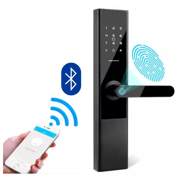 Wifi door lock with gateway Blue tooth TTlock Residence Flats Using Fingerprint Password Card Lock