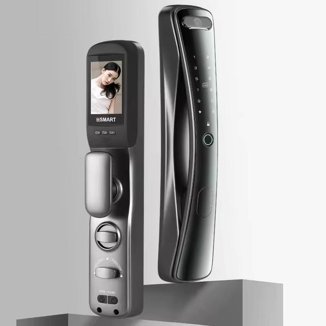 Fully Automatic WiFi Home Door Lock Security Wifi APP Remote Control Fingerprint Password Key Card Smart Camera Door Lock
