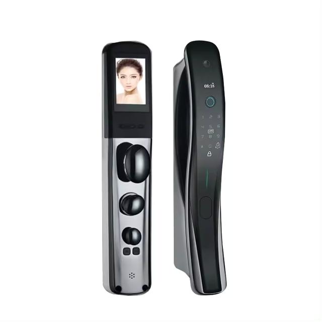 Smart Camera Lock Wifi Fingerprint Home Peephole Cat Eye Automatic Doorbell Function Password Card Key Door Lock