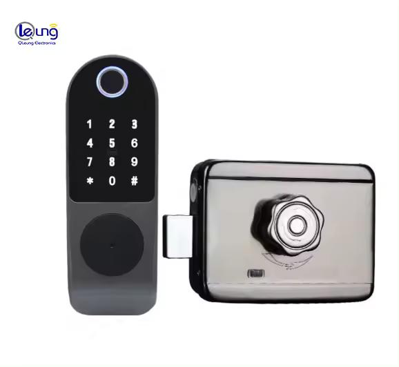 QLEUNG Smart Life Tuya /TTlock App Control Fingerprint Password Card Smart Digital Door Lock Smart Wifi door Lock